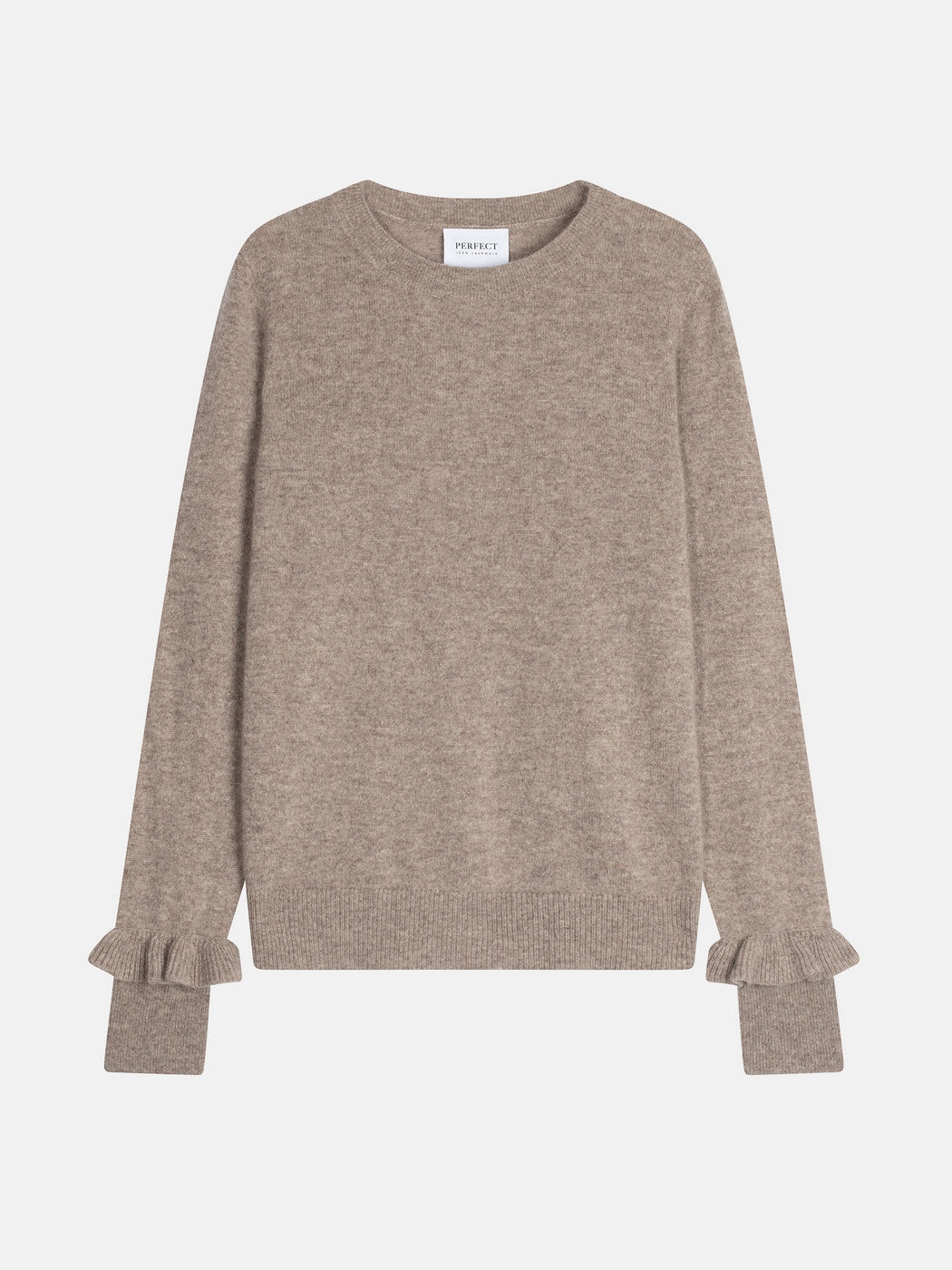 Pull Col Rond Volants Poignets - Luing - Caribou Chiné