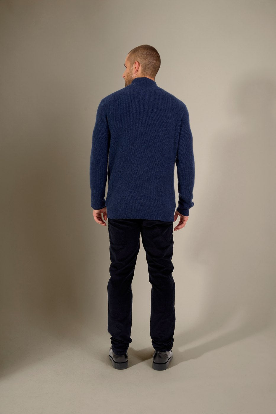 Pull Col Montant - Kaisen - Bleu Nuit Chiné