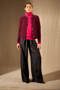 Cardigan - 100% Cachemire 8 Fils - Mûre - Femme