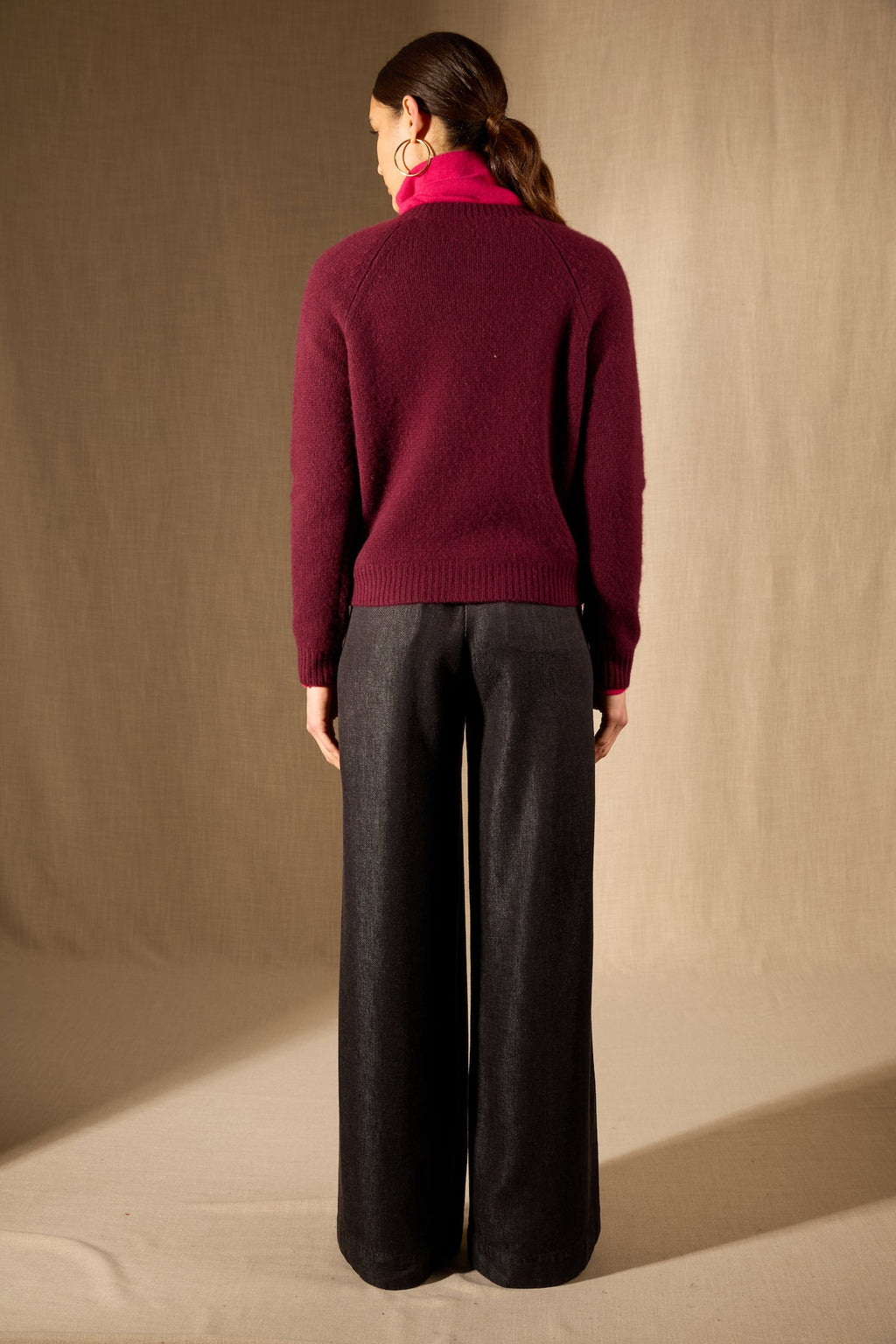 Cardigan - 100% Cachemire 8 Fils - Mûre - Femme
