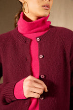 Cardigan - 100% Cachemire 8 Fils - Mûre - Femme