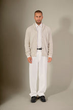 Veste Boutonnée Col Châle 4 Fils - Gilmour - Gris Perle Chiné