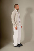 Veste Boutonnée Col Châle 4 Fils - Gilmour - Gris Perle Chiné