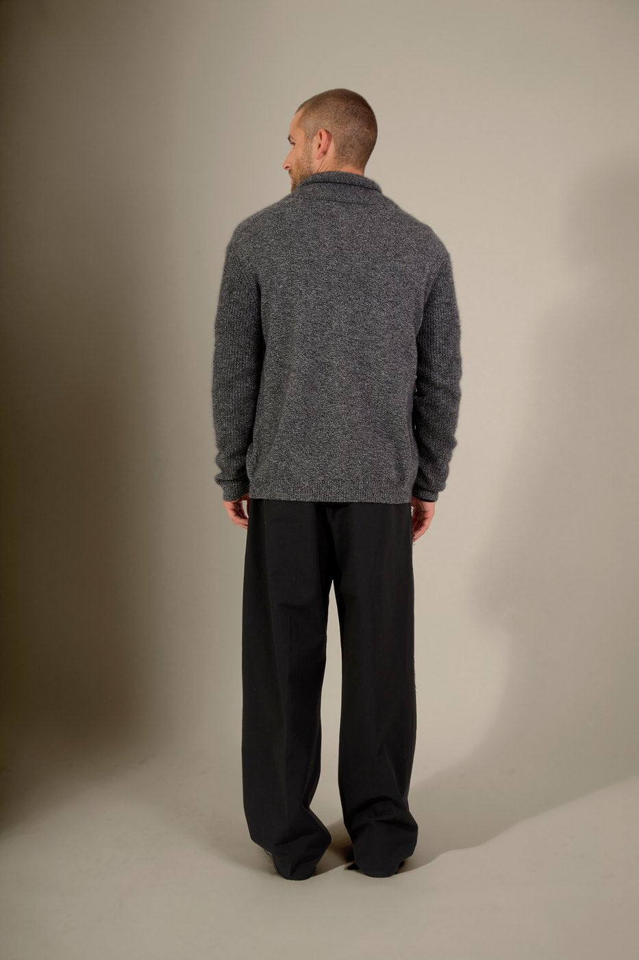 Veste Boutonnée Col Châle 4 Fils - Gilmour - Noir/Blanc
