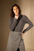 Pull Col Montant 6 Fils - Aspen - Anthracite Chiné