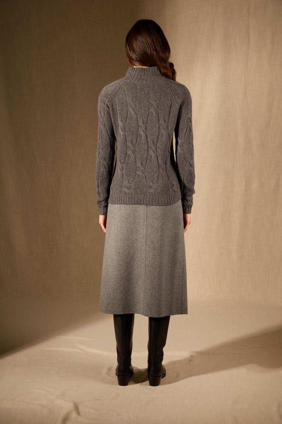 Pull Col Montant 6 Fils - Aspen - Anthracite Chiné