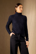 Pull Col Montant 6 Fils - Aspen - Navy