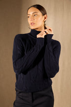 Pull Col Montant 6 Fils - Aspen - Navy