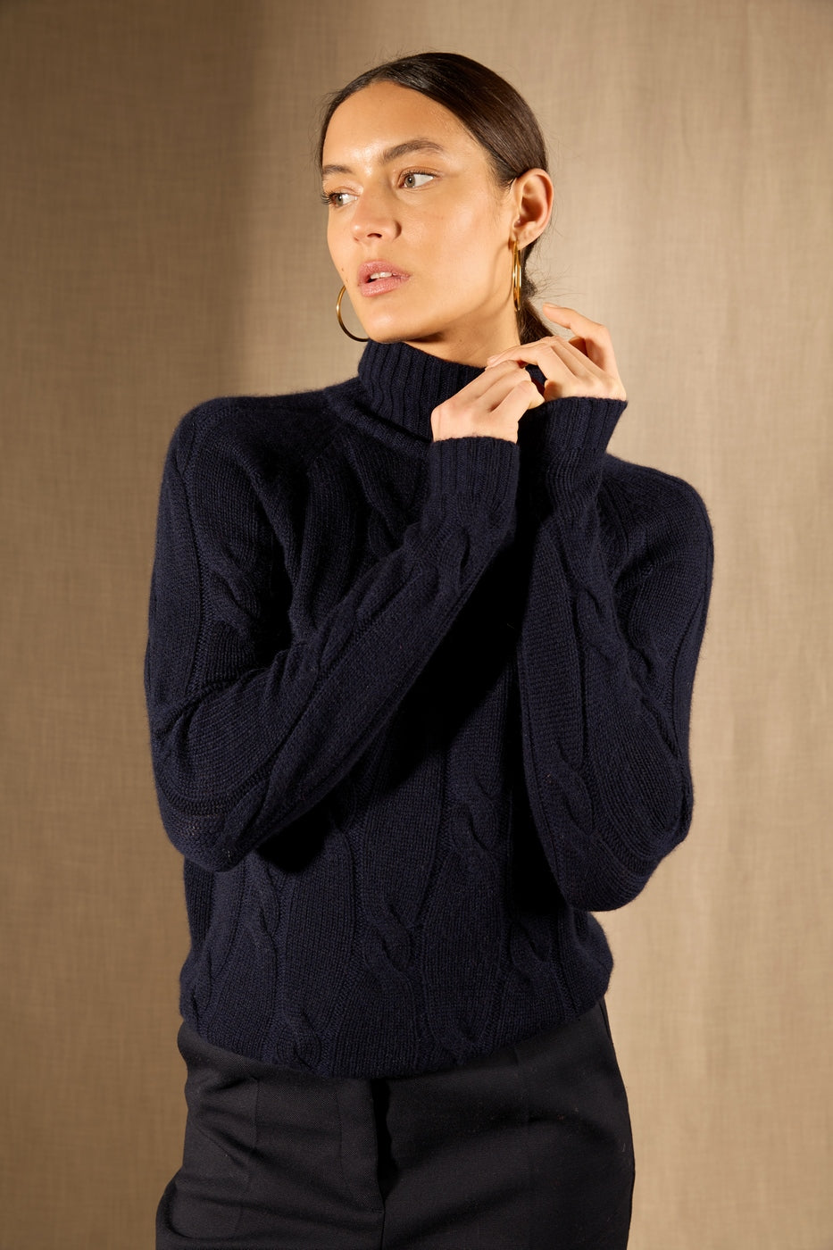 Pull Col Montant 6 Fils - Aspen - Navy