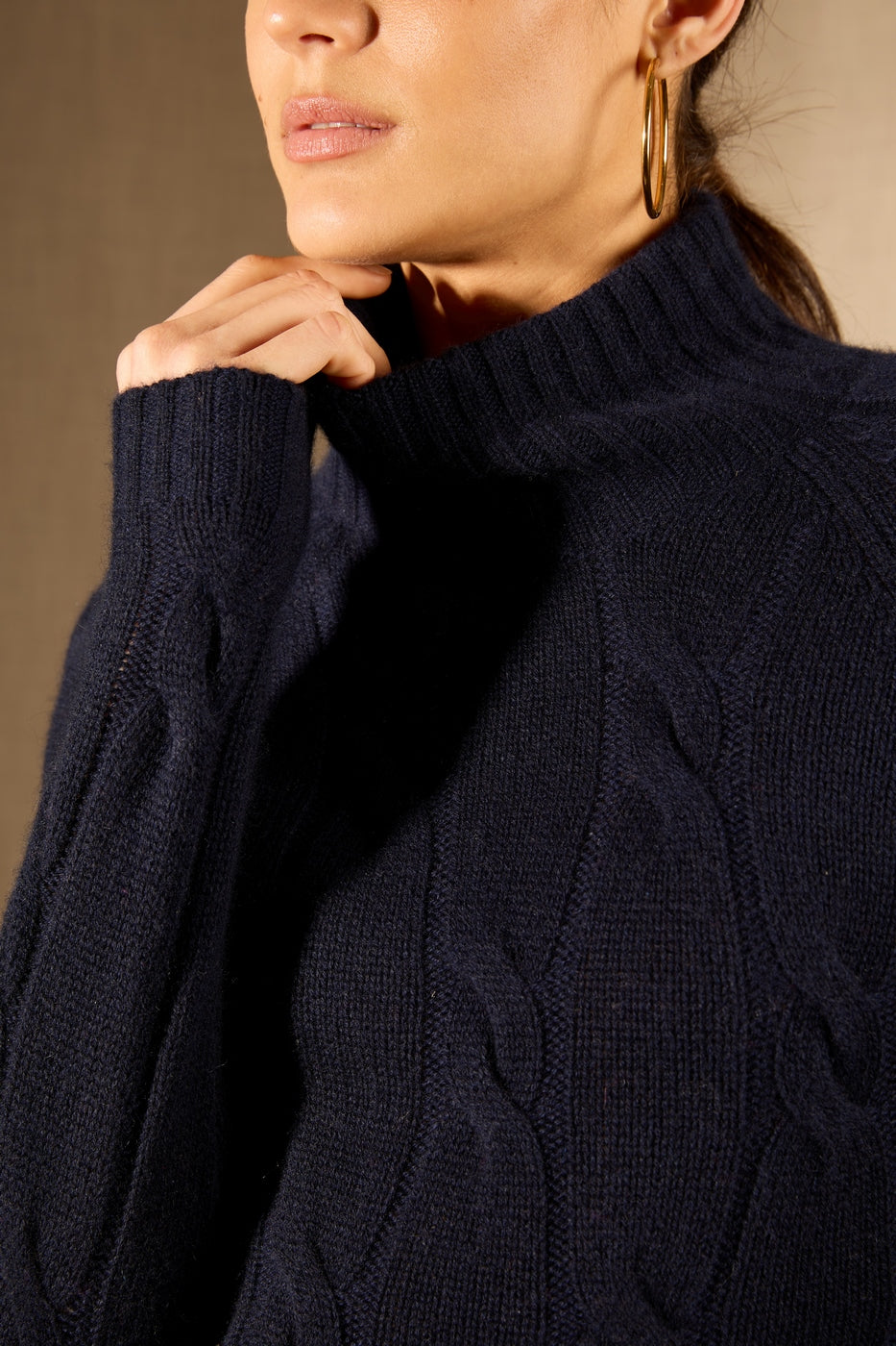 Pull Col Montant 6 Fils - Aspen - Navy