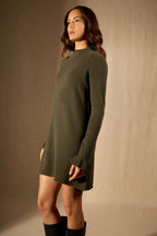 Robe Col Montant Volants Poignets - Lyamia - Kaki