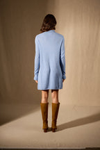 Robe Col Montant Volants Poignets - Lyamia - Sky