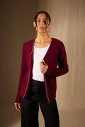 Veste - 100% Cachemire 4 Fils - Bordeaux - Femme