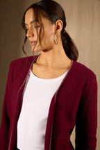 Veste - 100% Cachemire 4 Fils - Bordeaux - Femme