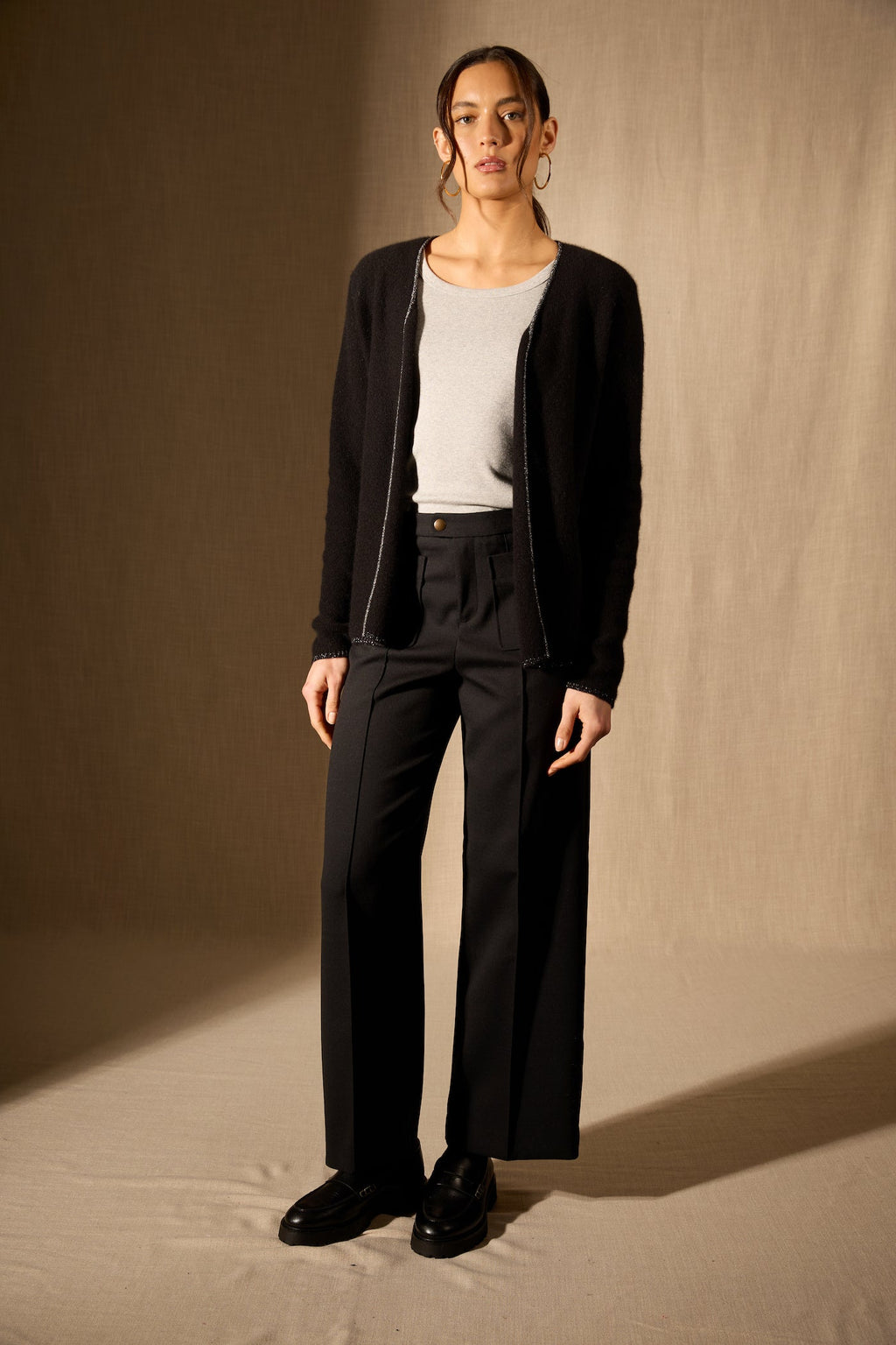 Veste - 100% Cachemire 4 Fils - Noir - Femme