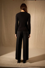 Cardigan Col V - Aurora - Noir