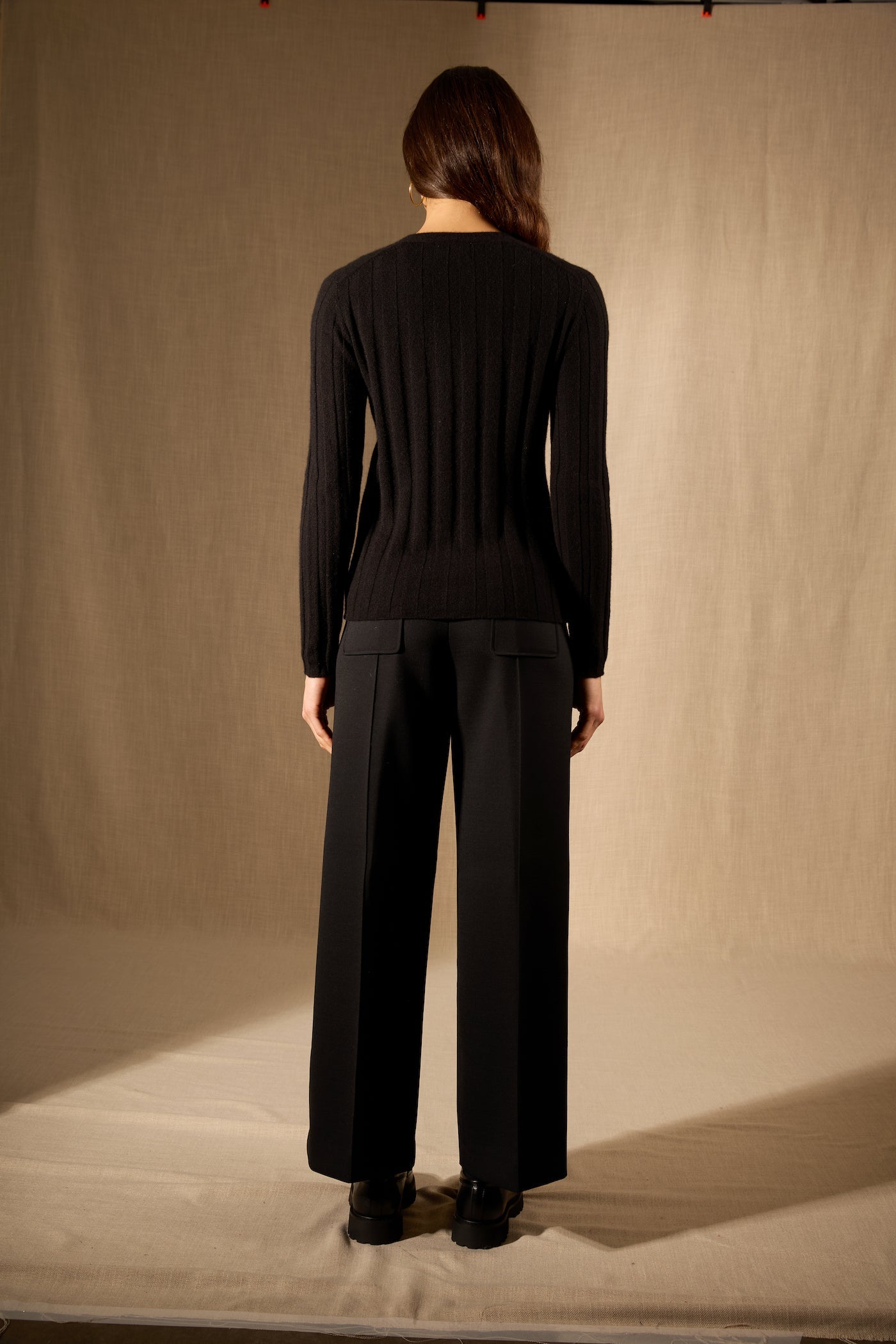 Cardigan Col V - Aurora - Noir