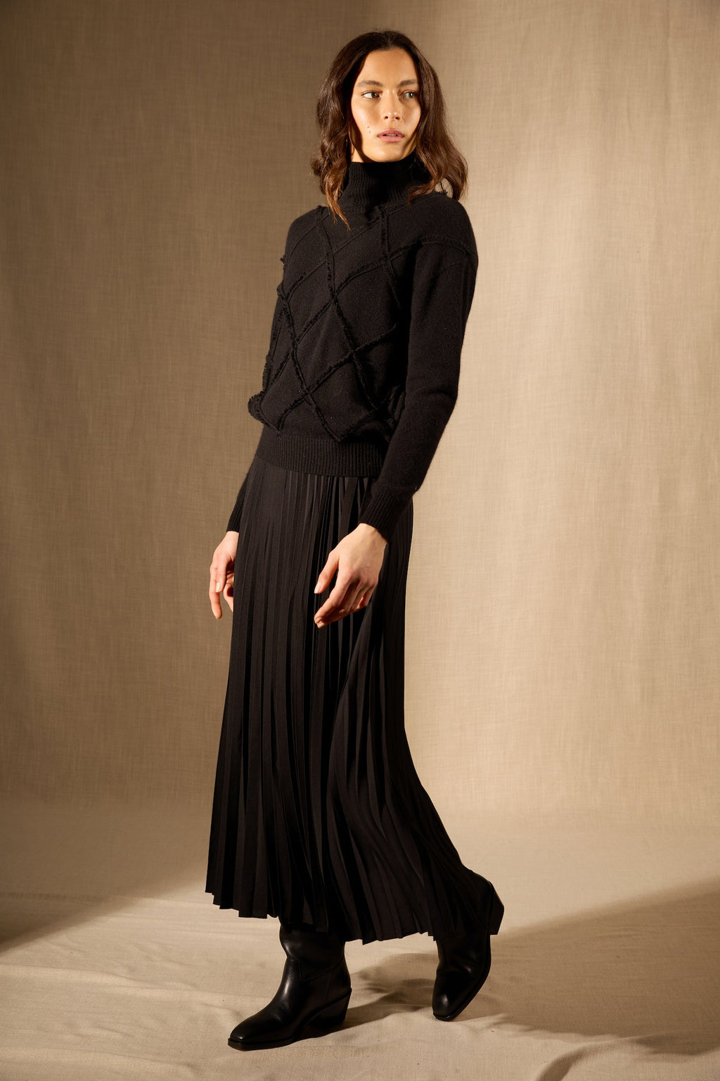 Pull Col Roulé - Selania - Noir