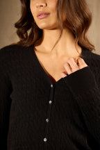 Cardigan Col V - Seraphina - Noir
