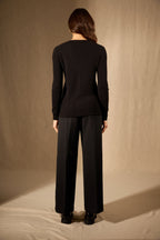 Cardigan Col V - Seraphina - Noir
