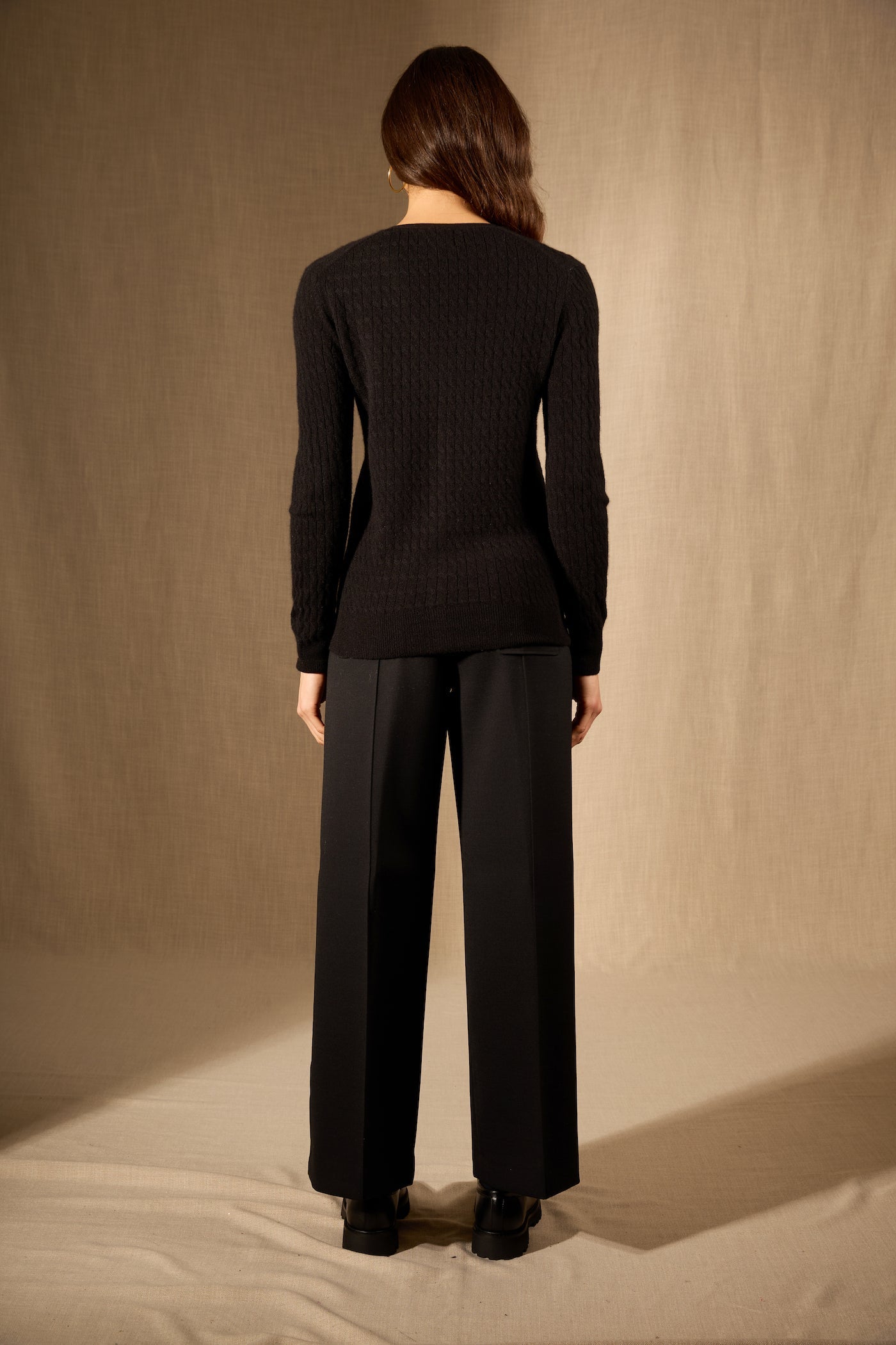 Cardigan Col V - Seraphina - Noir