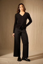 Cardigan Col V - Seraphina - Noir