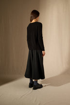 Pull Col V - 100% Cachemire 2 Fils - Noir - Femme