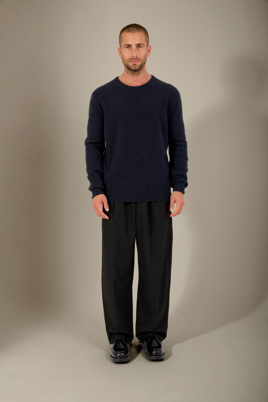 Pull Col Rond 4 Fils - Eden - Caviar