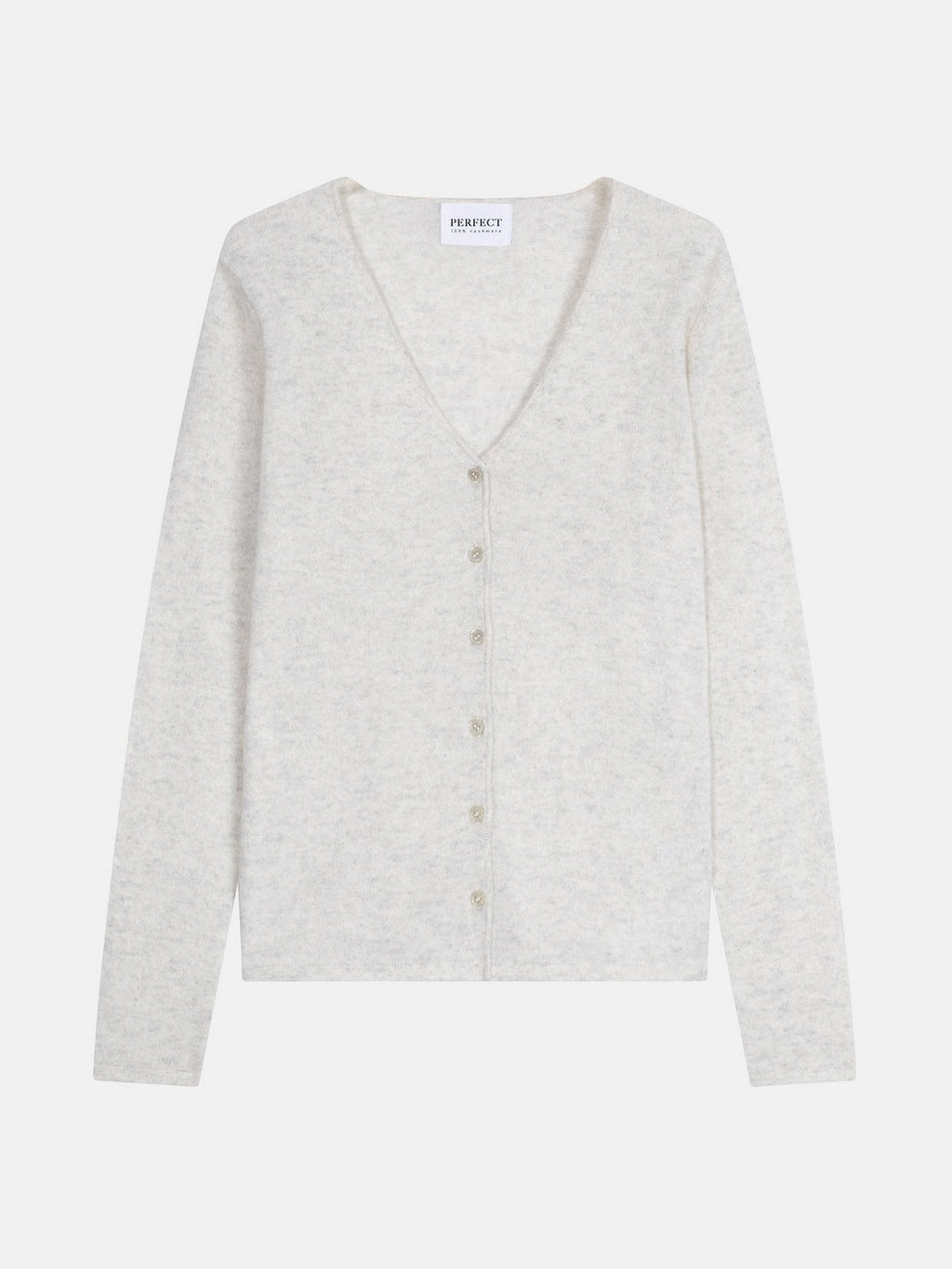 Cardigan Col V - Paige - Gris Perle Chiné