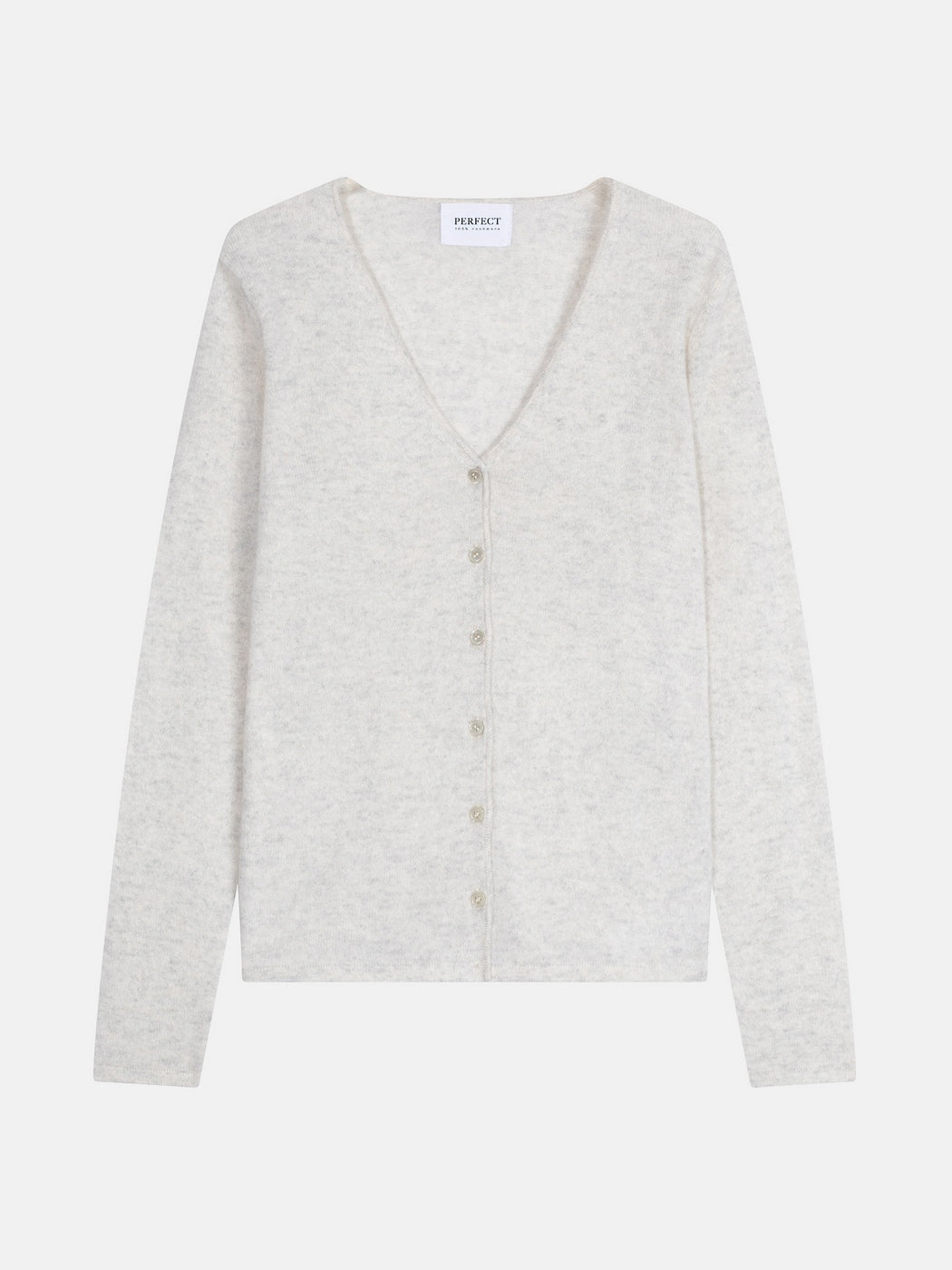 Cardigan Col V - Paige - Gris Perle Chiné