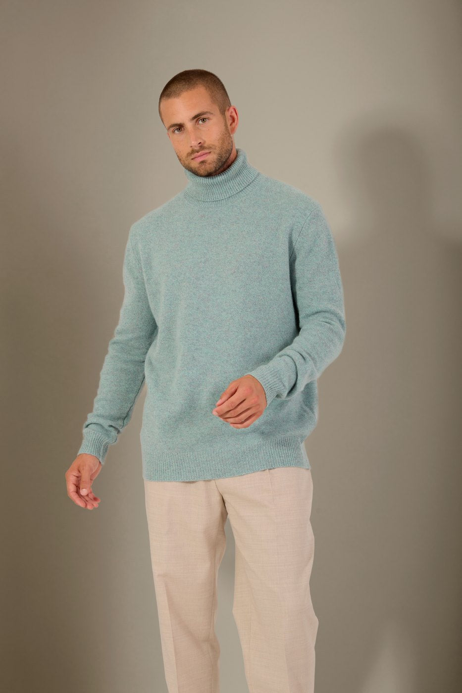 Pull Col Roulé 4 Fils - Marius - Céladon Chiné