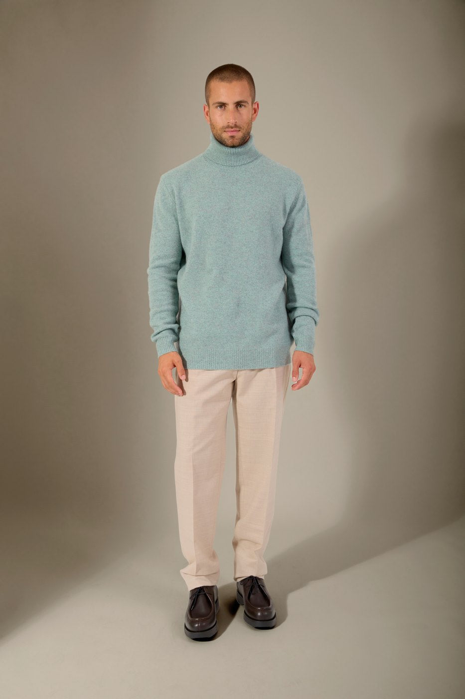Pull Col Roulé 4 Fils - Marius - Céladon Chiné