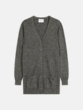 Cardigan Col V - Pearl - Noir/Blanc