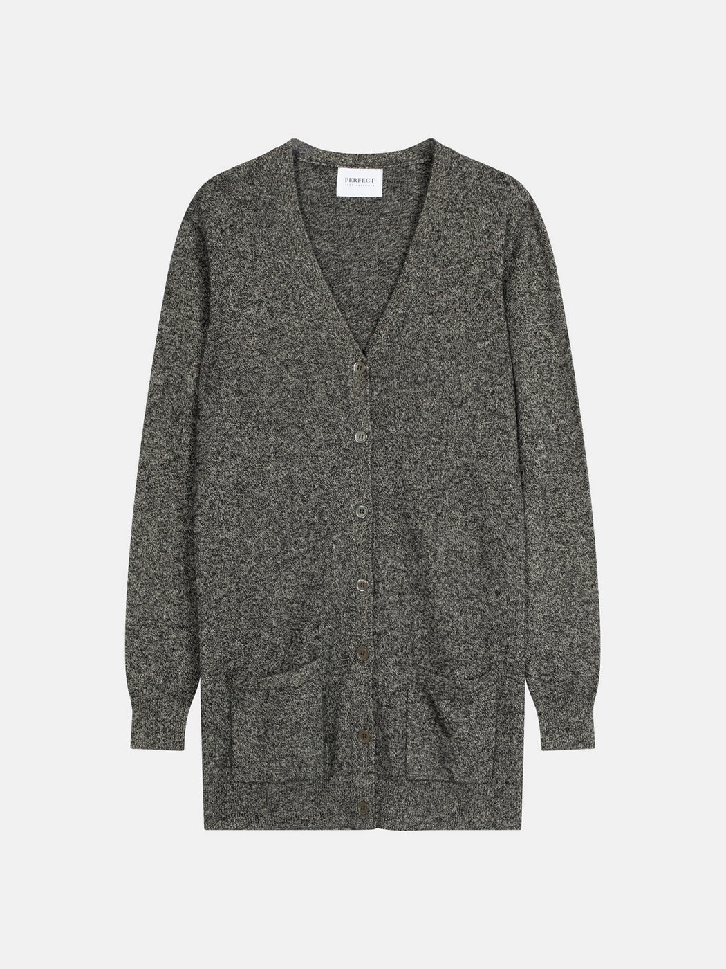 Cardigan Col V - Pearl - Noir/Blanc