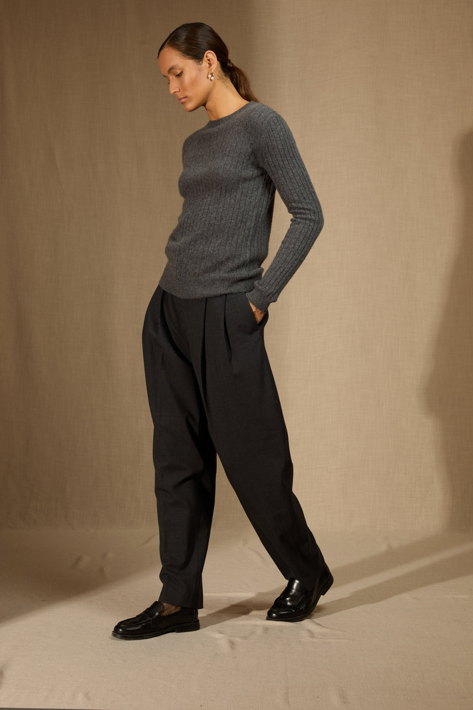 Pull Col Rond - Bella - Anthracite Chiné