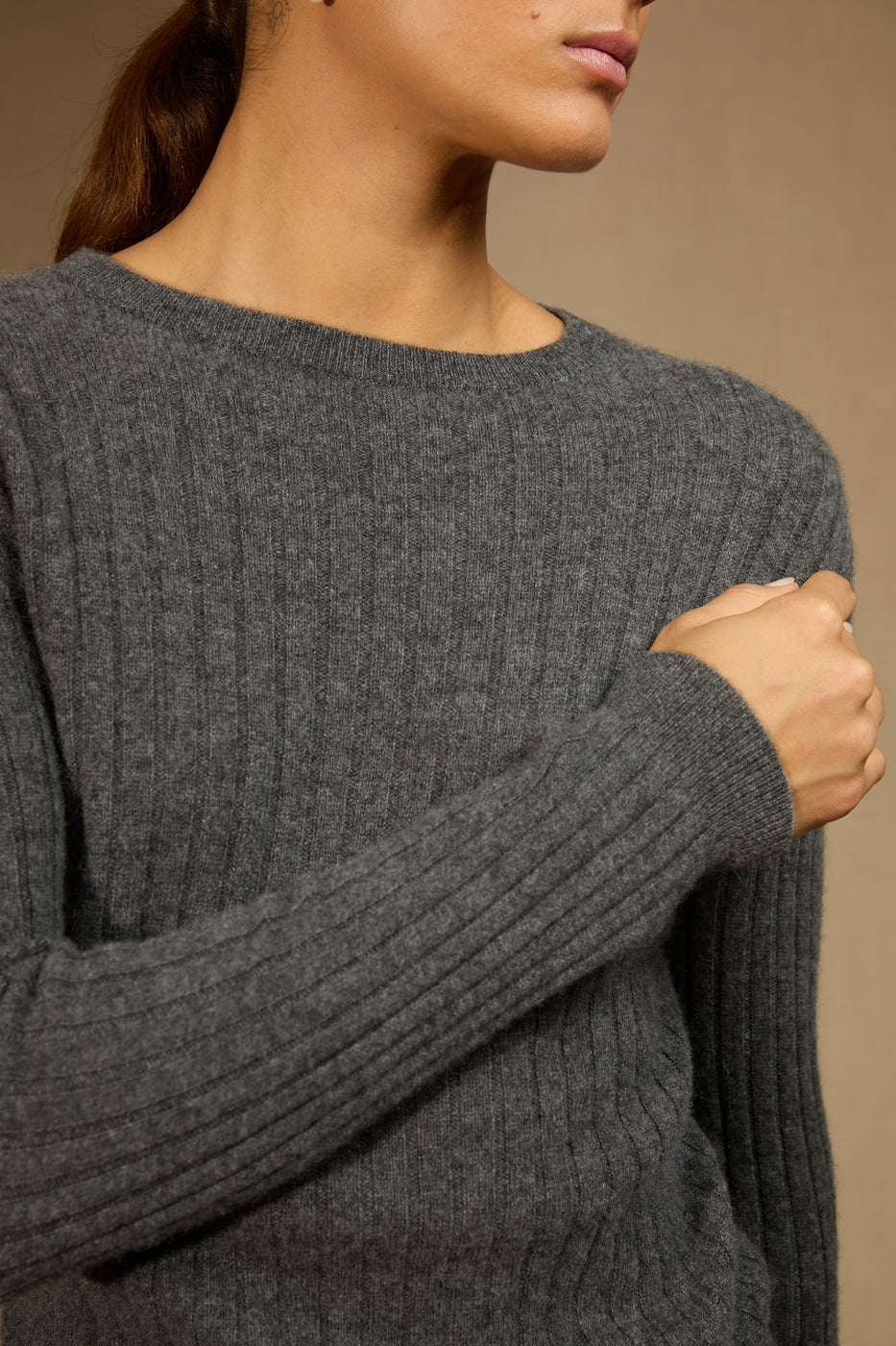 Pull Col Rond - Bella - Anthracite Chiné