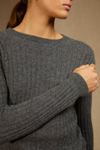 Pull Col Rond - Bella - Anthracite Chiné