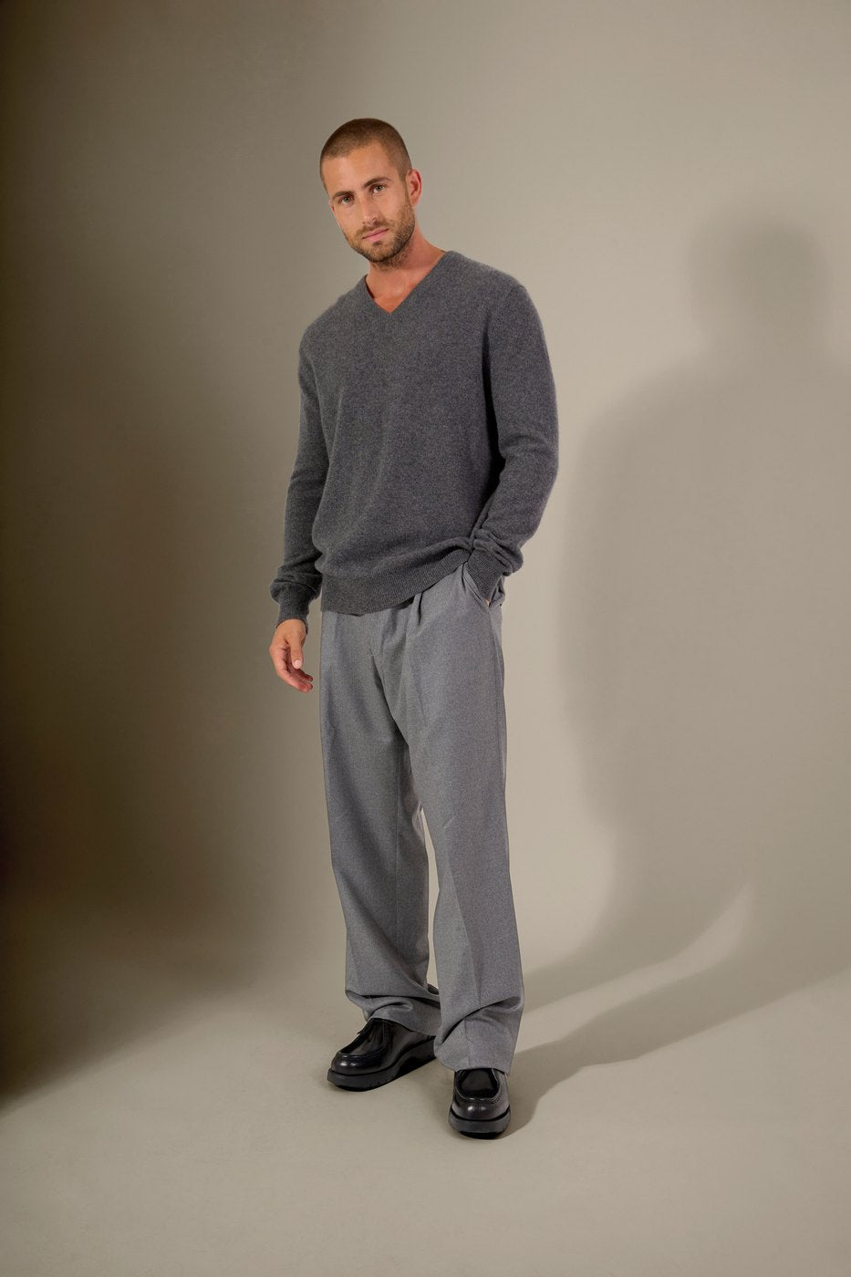 Pull Col V - Alexander - Anthracite Chiné