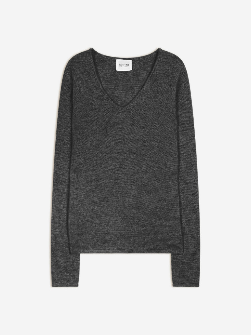 Pull Col V 4 Fils - Gaby - Anthracite Chiné