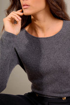 Pull Col Rond - Oprah - Anthracite Chiné