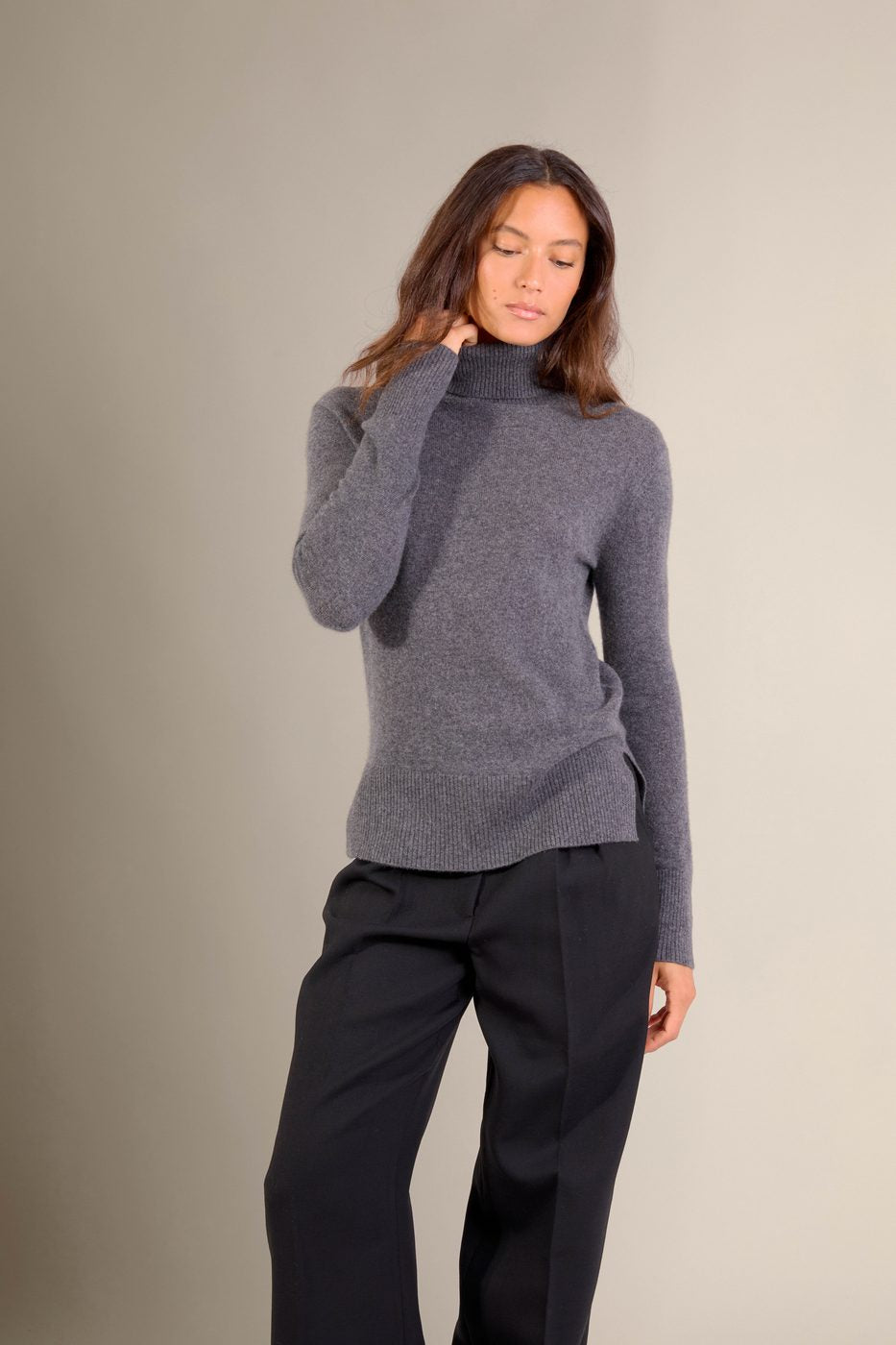Pull Col Roulé - Tracy - Anthracite Chiné