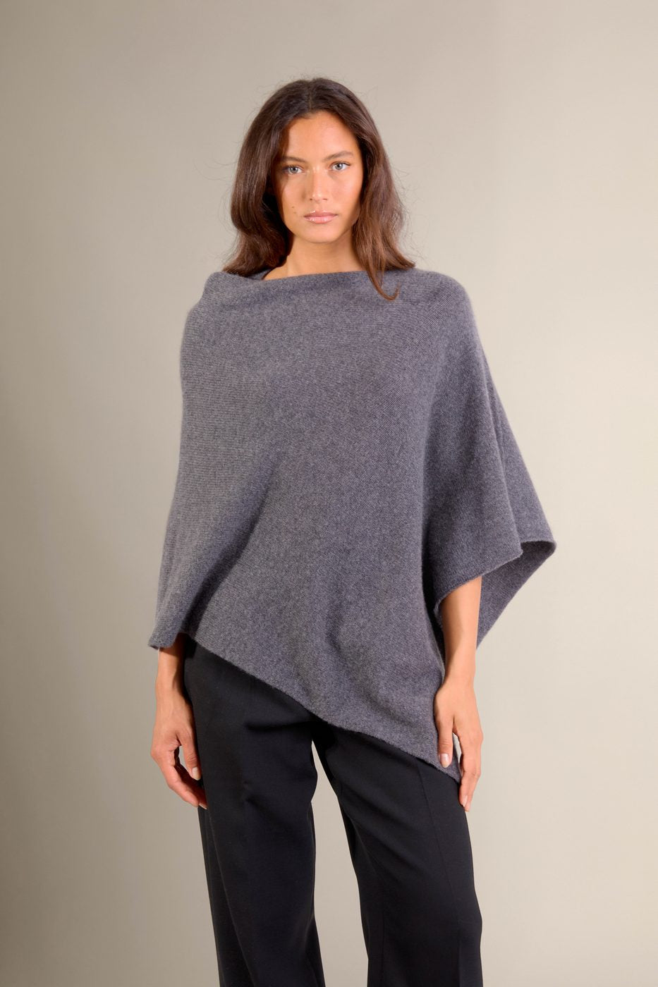 Poncho 4 Fils - Georgia - Anthracite Chiné