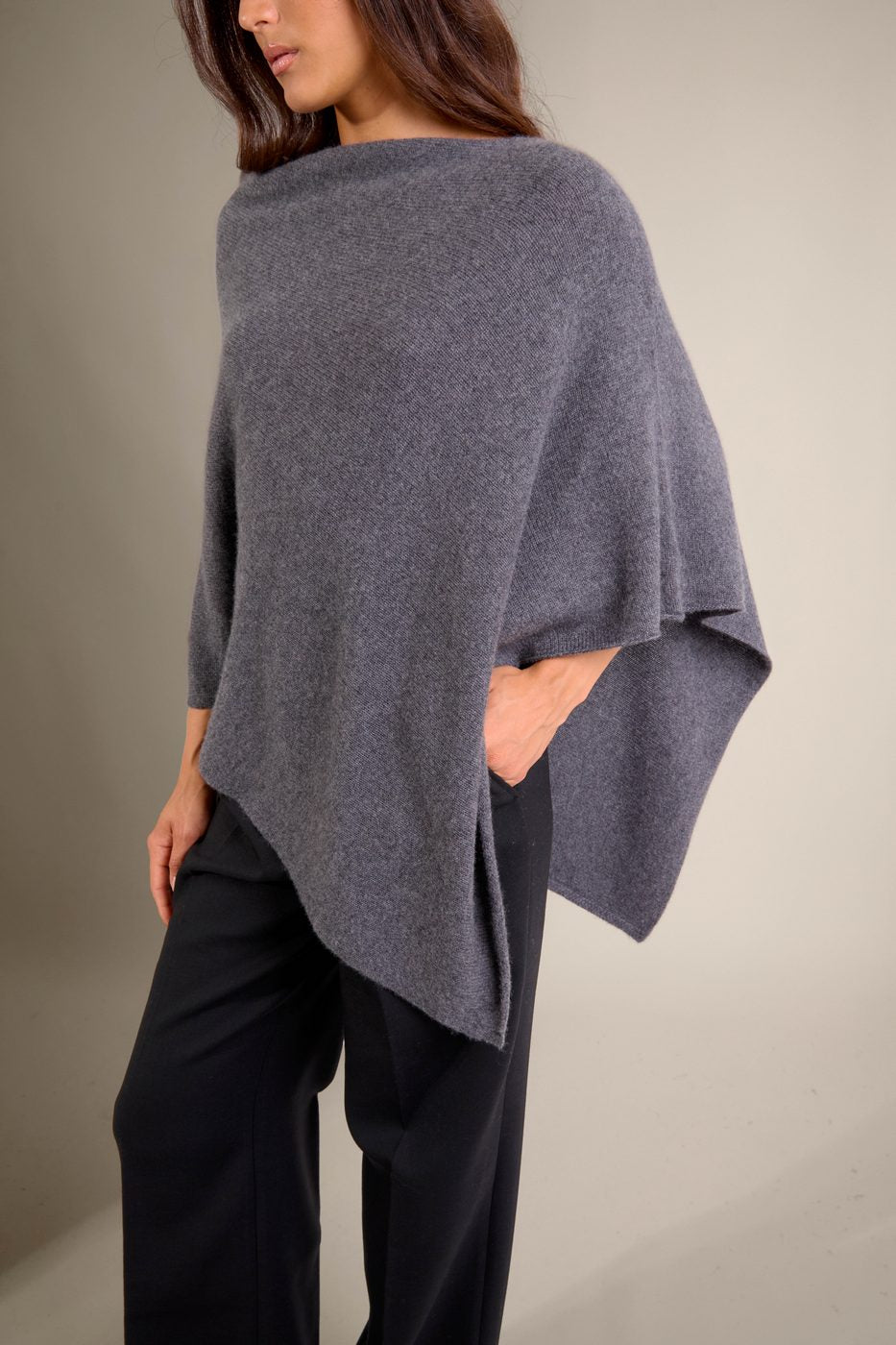 Poncho 4 Fils - Georgia - Anthracite Chiné