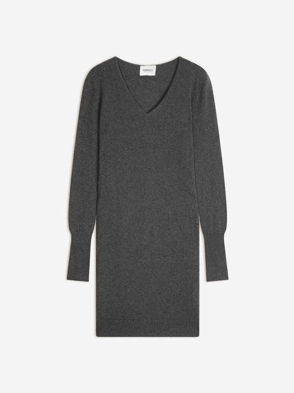 Robe Col V - Joy - Anthracite Chiné