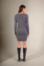 Robe Col V - Joy - Anthracite Chiné