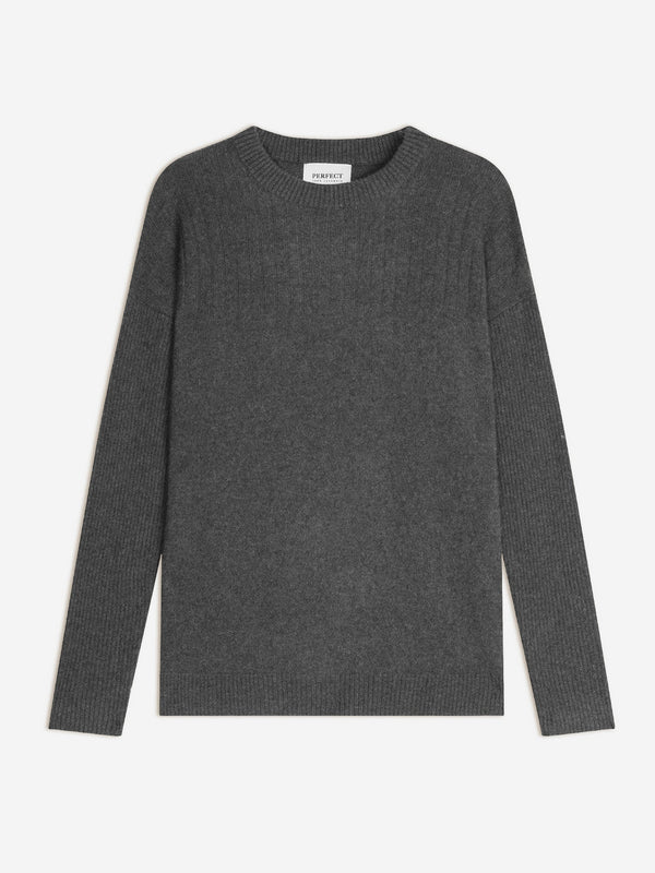Pull Col Rond - Daria - Anthracite Chiné