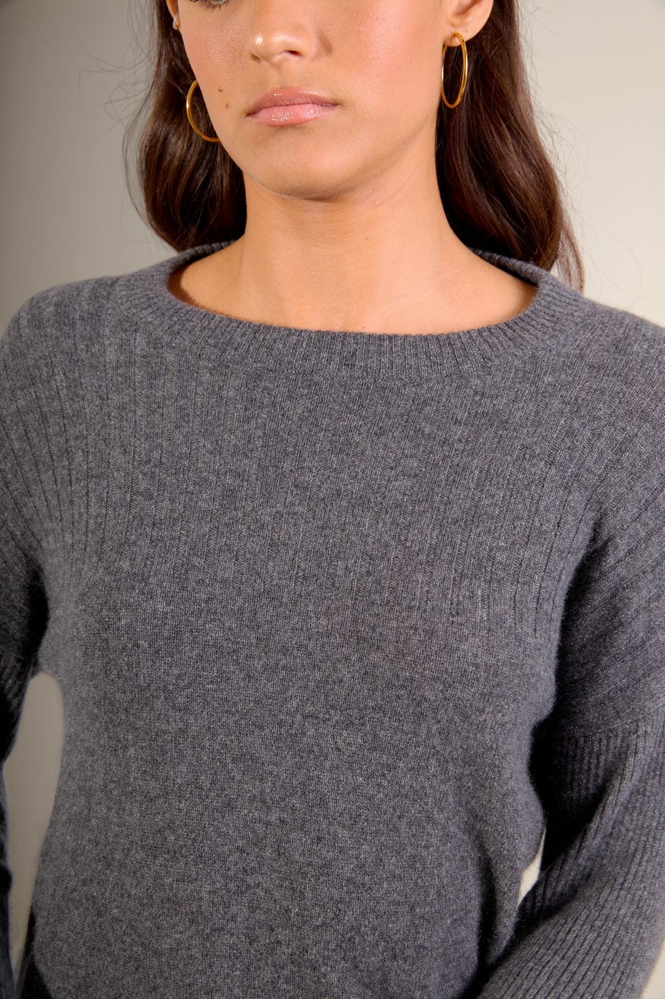 Pull Col Rond - Daria - Anthracite Chiné