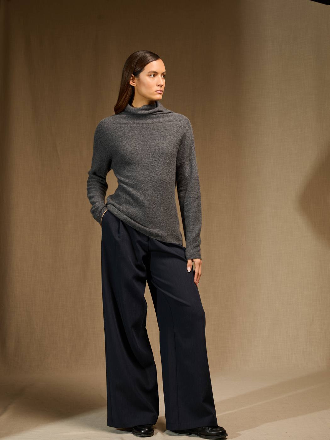 Pull Col Roulé - Blantyre - Anthracite Chiné