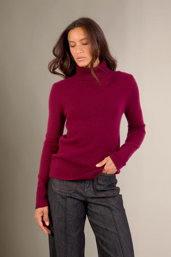 Pull Col Roulé 4 Fils - Willow - Bordeaux