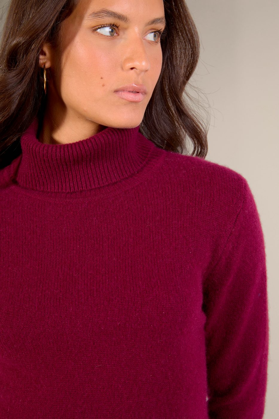 Pull Col Roulé 4 Fils - Willow - Bordeaux